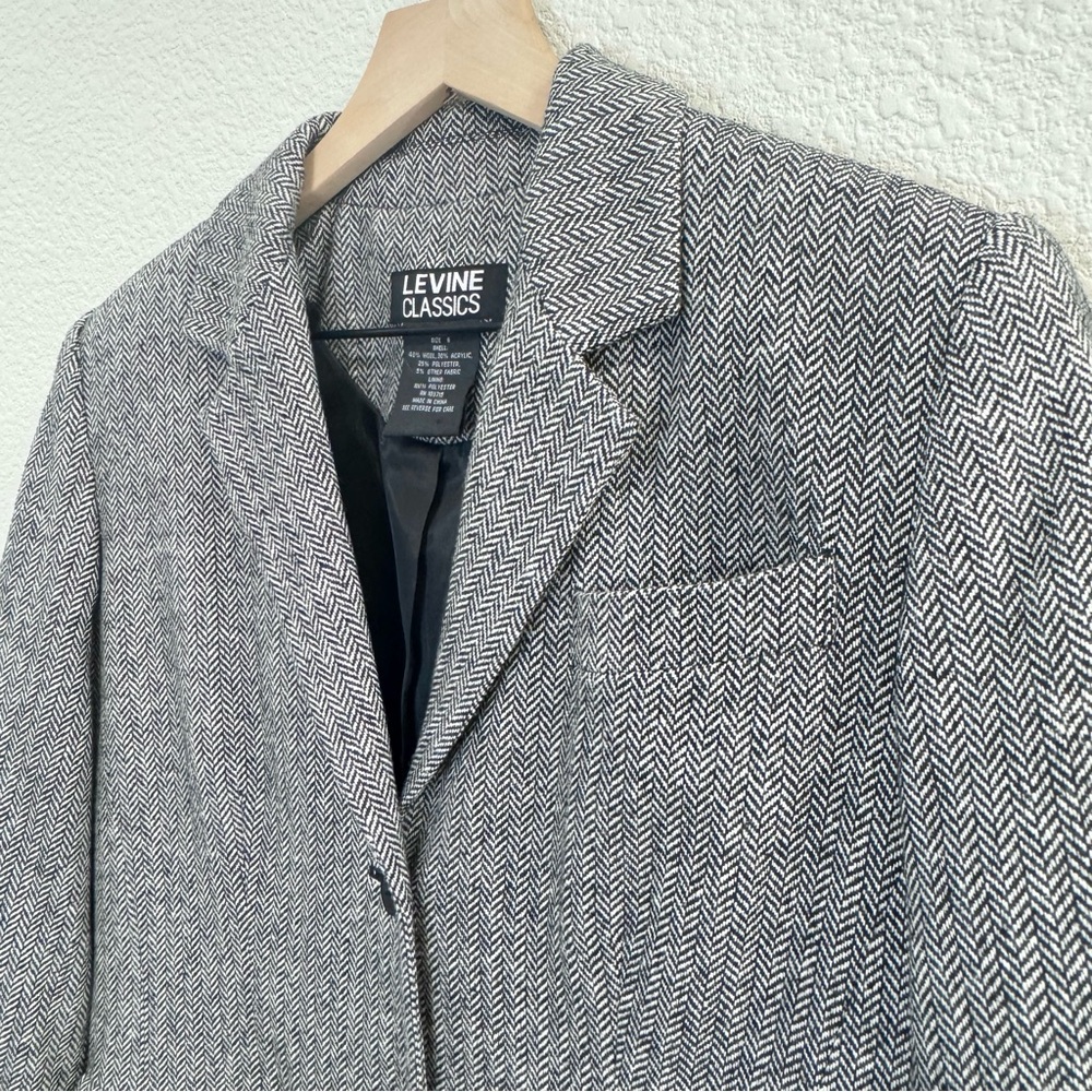 Larry Levine Classics Wool Blend Herringbone Blaz… - image 7